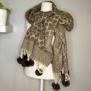 Source Unknown Brown and Cream Patterned Scarf